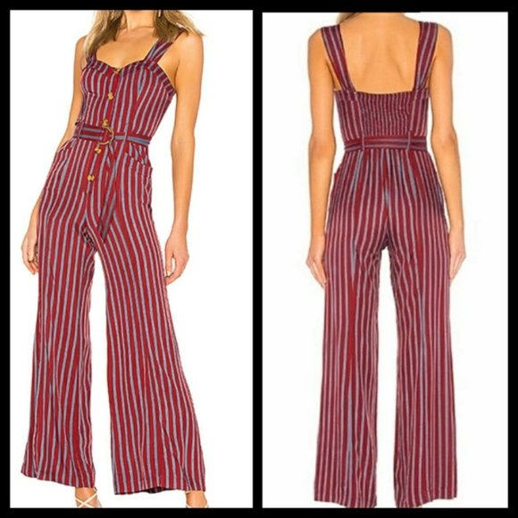 Free People Pants - Free People City Girl Red Jumpsuit Size 8 NWT